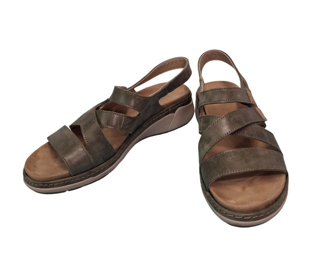 Suave Portugal Hunter Green Leather Comfort Sandals EU 40